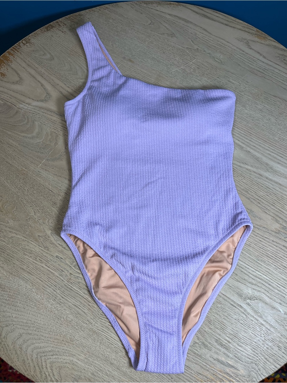 J. Crew NWT Ribbed One Piece Single Shoulder Swimsuit Purple Women’s Size 10